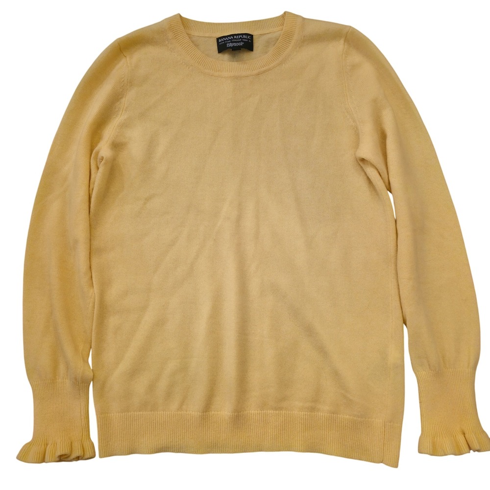 BANANA REPUBLIC S‎ Butter Yellow Filpucci Merino Wool Cashmere Sweater Coquette